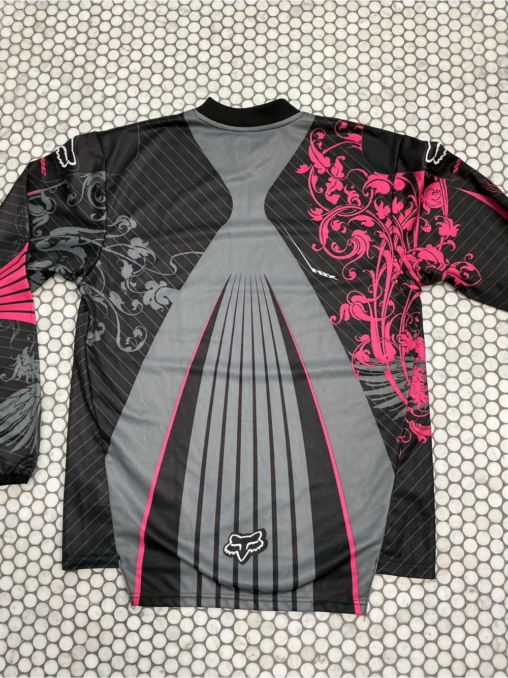Vintage Y2K Fox Racing HC Motocross Jersey Black Pink Scroll 02024 Size M - Picture 7 of 13